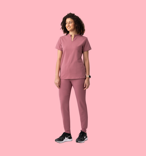 Halo Two Pocket Slim Top Mauve