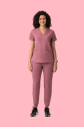 Prana Three Pocket Top Mauve - Vaayu Scrubs 