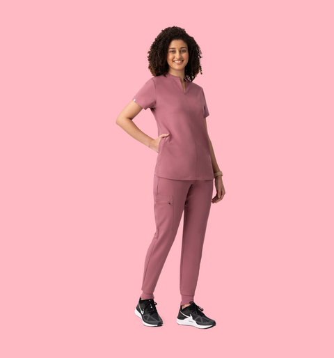 Halo Two Pocket Slim Top Mauve