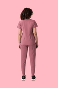 Halo Two Pocket Slim Top Mauve - Vaayu Scrubs 