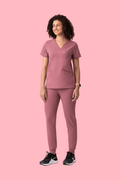 Prana Three Pocket Top Mauve - Vaayu Scrubs 