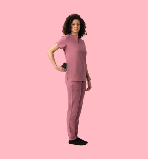 Halo Two Pocket Slim Top Mauve