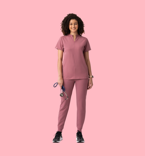 Halo Two Pocket Slim Top Mauve